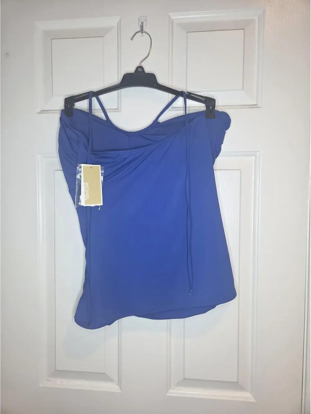 Michael Kors Royal Blue Ruched Swim Top Size XL New With Tags